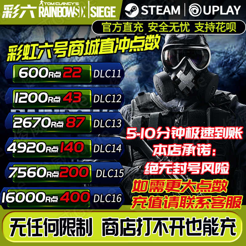 彩虹六號r6點數 新人首單立減十元 2021年12月 淘寶海外