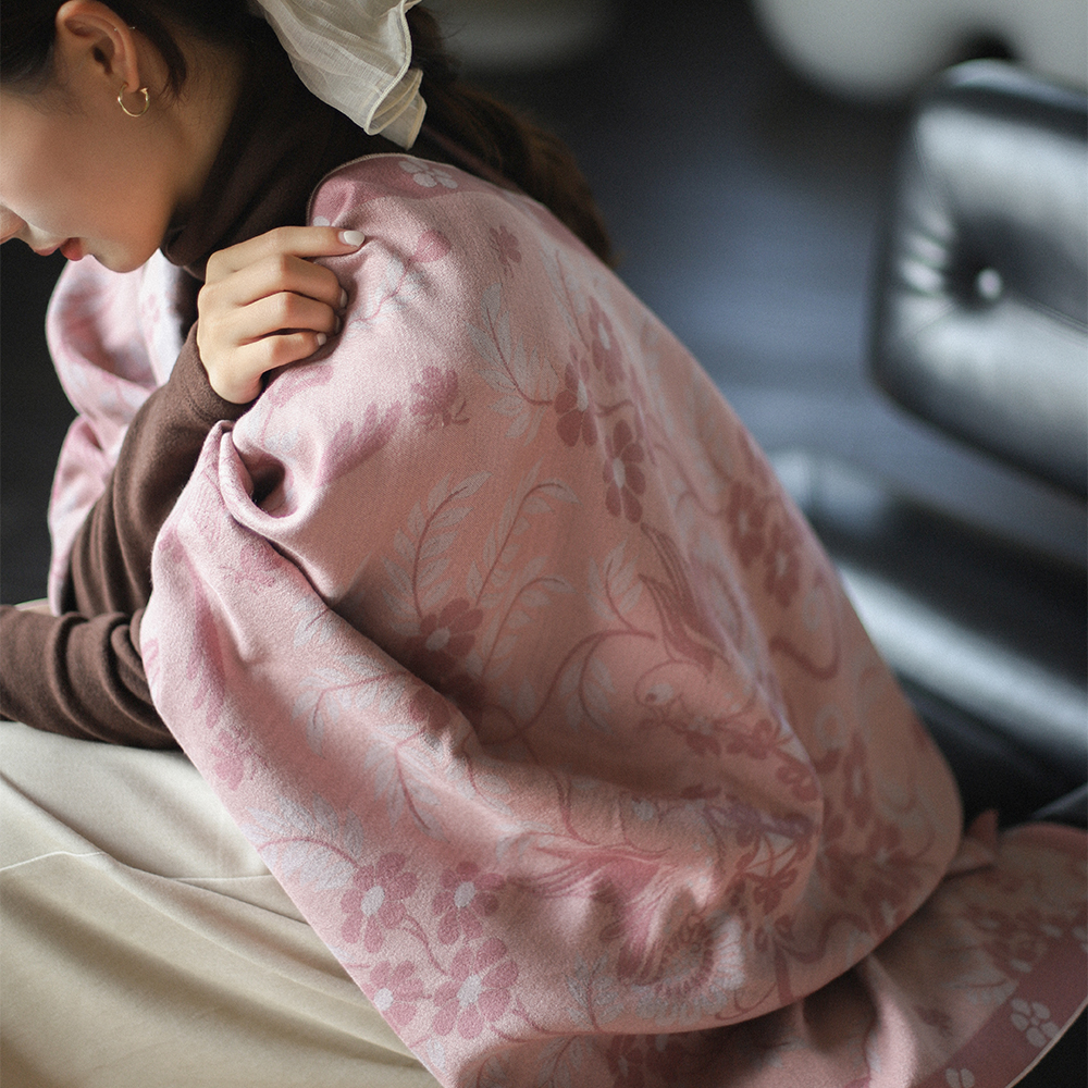 春熙｜文物花型~仿羊绒国风披肩汉服配饰秋冬围巾保暖杉水集原创 - 图2