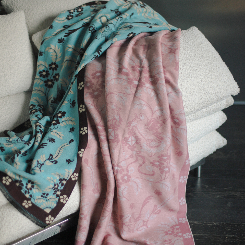 春熙｜文物花型~仿羊绒国风披肩汉服配饰秋冬围巾保暖杉水集原创 - 图1