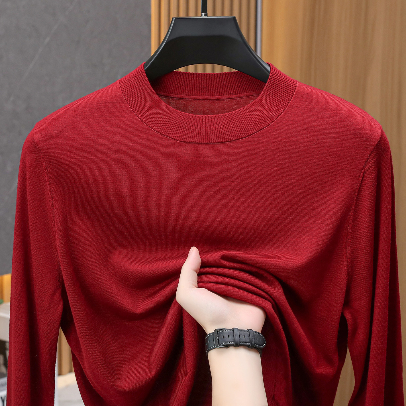 黄金16针笈细美丽诺精纺羊毛衫男秋冬长袖毛衣体感柔暖打底针织衫,淘宝优惠券,粉丝福利购,淘宝优惠卷