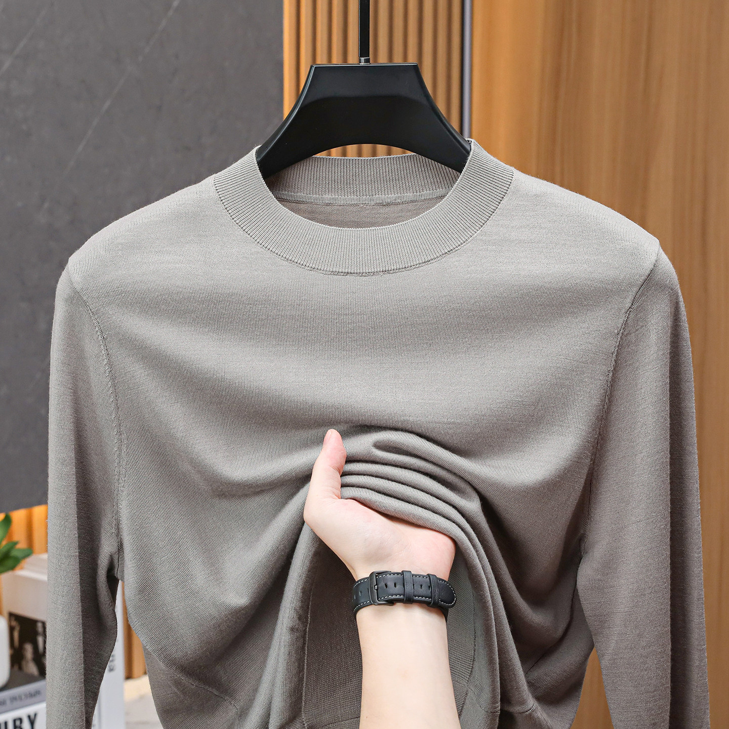 黄金16针笈细美丽诺精纺羊毛衫男秋冬长袖毛衣体感柔暖打底针织衫,淘宝优惠券,粉丝福利购,淘宝优惠卷