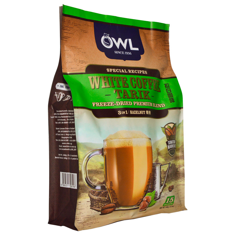 马来西亚进口OWL猫头鹰拉白咖啡冻干原味榛果味椰糖二合一速溶 - 图0