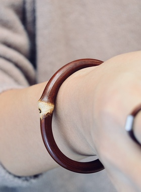 鸡血藤手镯饰品开口手环天然情侣