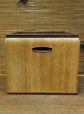 日本实木铜胆方形火钵，长宽27.8厘米，高23.7厘米，锅内尺寸22