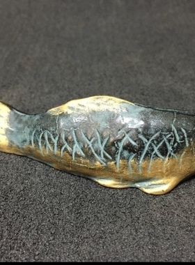 北村西望作品铸铜鱼，全长12厘米，可收藏可摆放美化空间提升品位