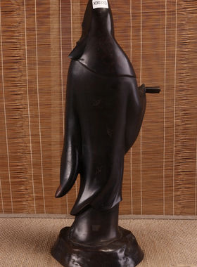 日本高村光云作嵌银铸铜观音菩萨像，重5公斤高51厘米，开脸祥和