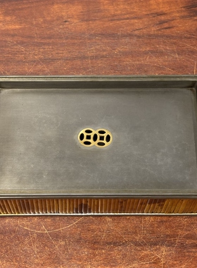 日本回流湘妃竹包锡壶承，重1.83千克，长22厘米，宽13厘米高5.6