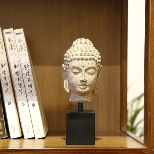 禅意佛摆件现代工艺饰品博古架摆件创意小摆设佛头佛像酒柜摆件 - 图0