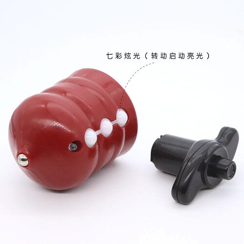 儿童玩具七彩音乐陀螺仿木发光唱歌带激光线闪光陀螺男孩玩具发光 - 图2