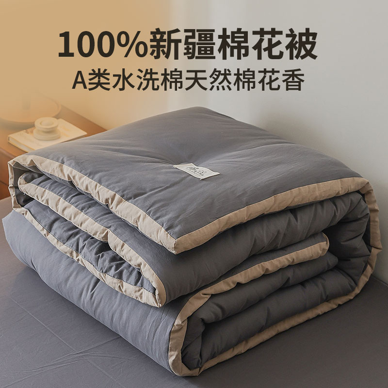 新疆棉花被子夏被春秋单人学生宿舍纯棉被芯全棉冬被加厚保暖棉絮 - 图0