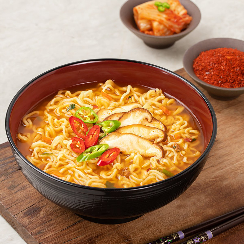 韩国进口农心辛拉面120g*5连包非油炸香菇牛肉拉面休闲方便面速食