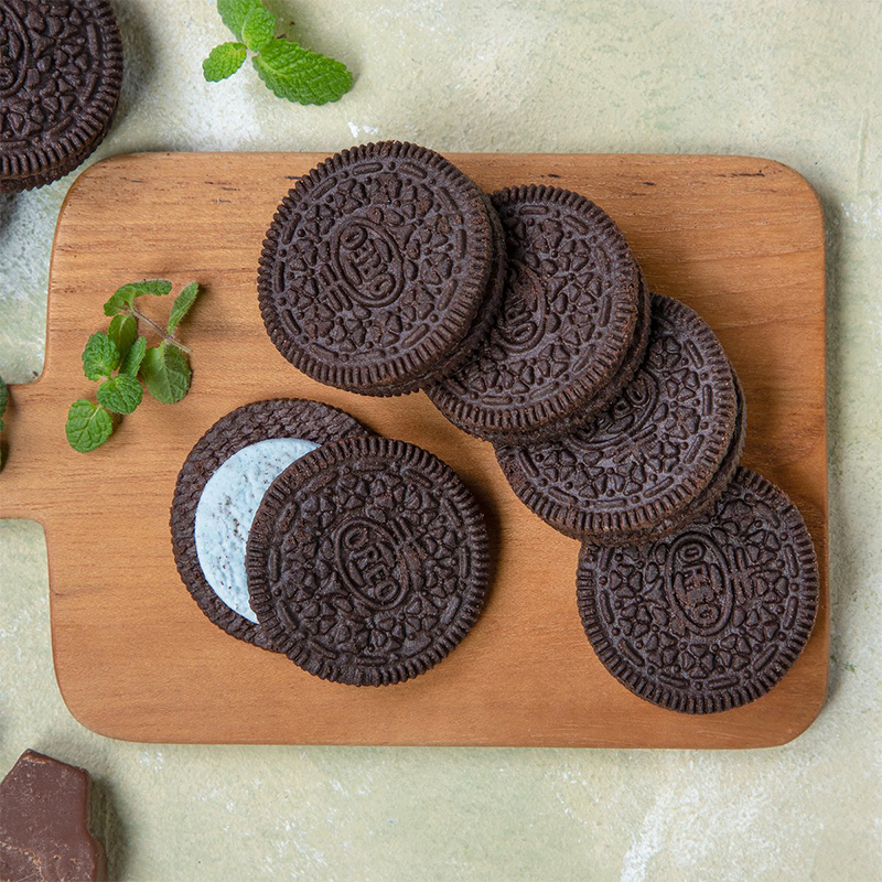 韩国进口OREO奥利奥薄荷巧克力味奶油夹心饼干下午茶休闲小零食 - 图2