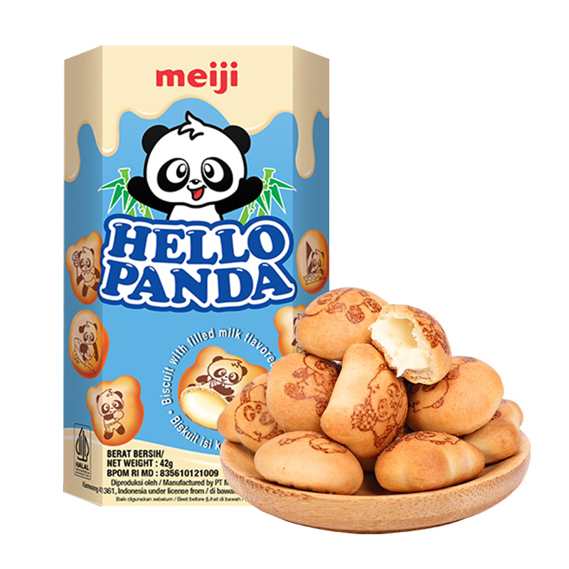 印尼进口meiji明治HELLO PANDA小熊注心夹心饼干儿童休闲食品零食 - 图3