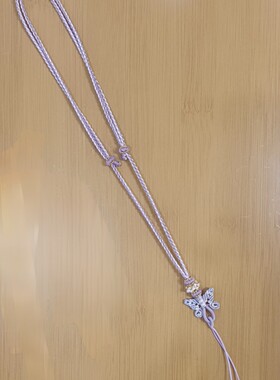 手工编织蝴蝶吊坠挂绳翡翠玉佩蜜蜡和田玉石项链绳子可调节