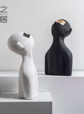 轻奢简约抽象雕塑摆件样板间软装