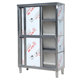 Extra thick overall thickened stainless steel four-door cupboard side-by-side door cabinet merchant cabinet storage cabinet meal side