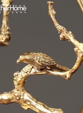 新古典风喜鹊鸟酒柜样板间装饰品