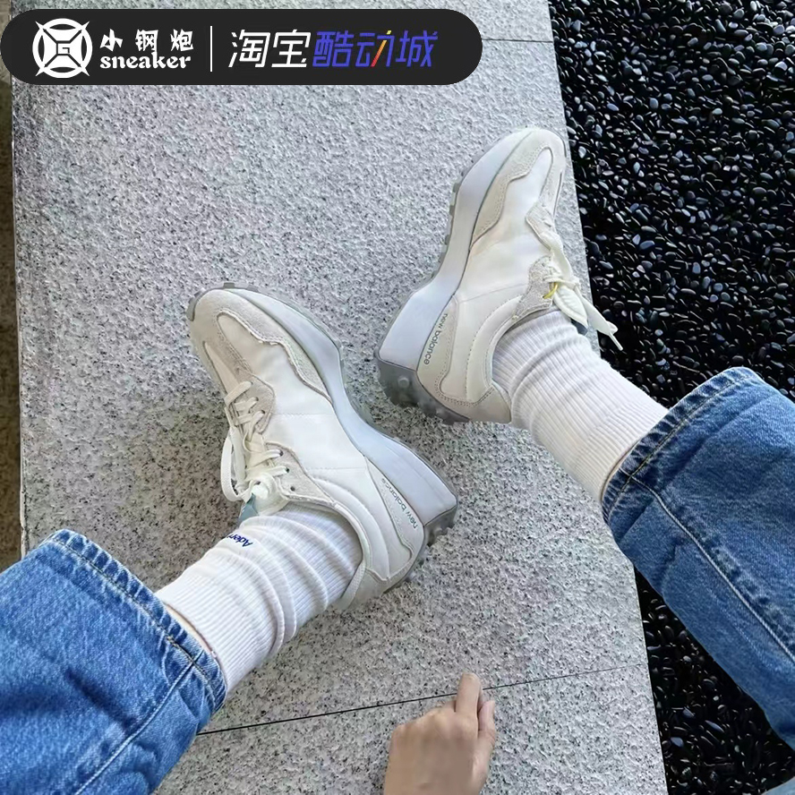 NEW BALANCE NB327系列米白女款复古低帮运动休闲跑鞋WS327BV - 图0