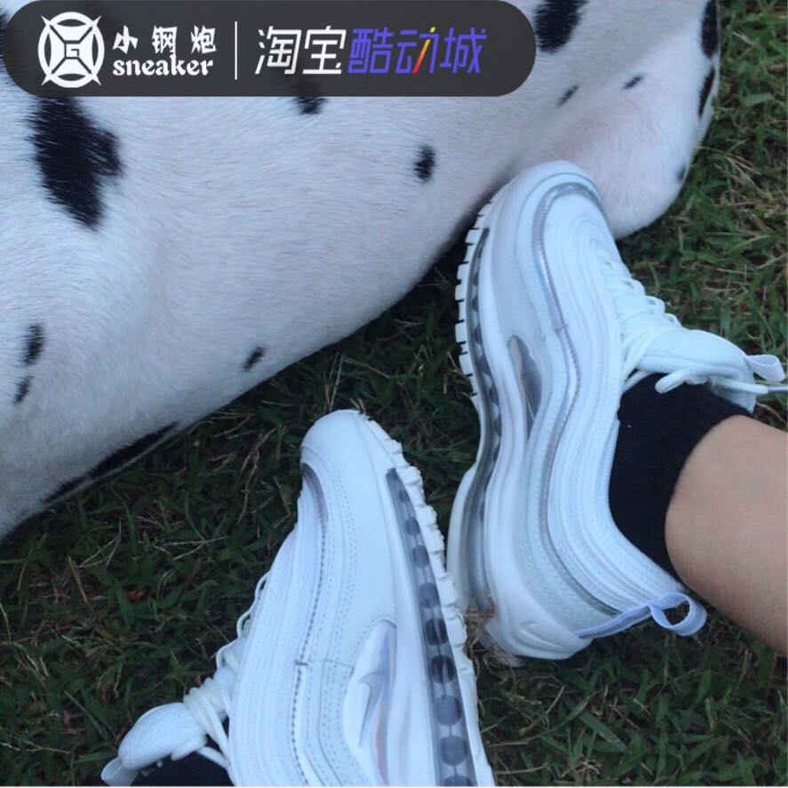 特价现货Nike Air Max 97反光樱花粉白子弹黑银白银笑脸气垫跑鞋-图2