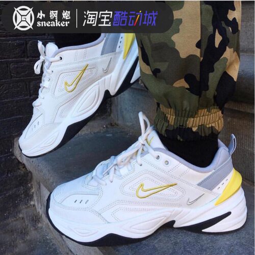 Nike M2K Tekno 黑白橙黄 渲染走秀 宇航员白黄老爹鞋 BQ3378-100 - 图1