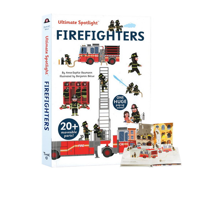 英文原版 Ultimate Spotlight Firefighters 消防队员 精装立体翻翻书 幼儿科普玩具书 火灾逃生知识 STEM启蒙绘本  Twirl - 图3