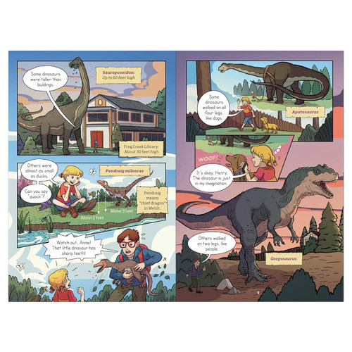 神奇树屋小百科漫画版#1 Magic Tree House Fact Tracker Graphic Novel #1: Dinosaurs 儿童科幻全彩漫画 - 图1
