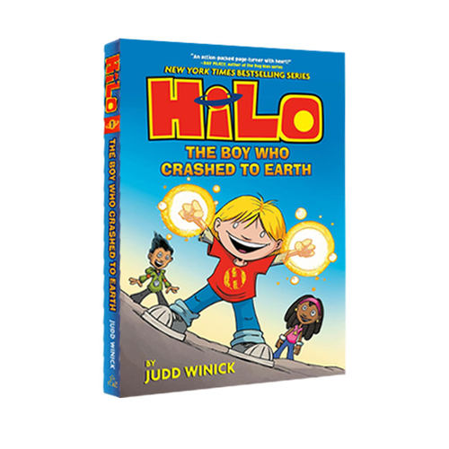 英文原版 Hilo Book 1 The Boy Who Crashed To Earth 希罗书系列 精装 吉娜 坠落地球的男孩 儿童全彩漫画桥梁章节小说 - 图3