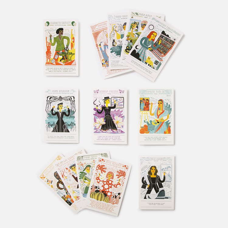 英文原版 Women In Art Postcards 无所畏惧启发世界的位女艺术家卡片 100片 艺术插图中的女性 女性艺术家 文创