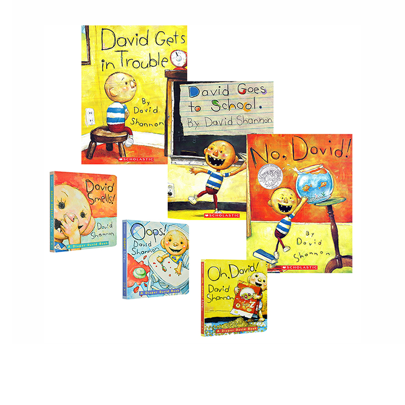 绿山墙图书专营店英文原版绘本 David Book 大卫不可以 David Shannon 大卫6册合售纸板书 吴敏兰书单3