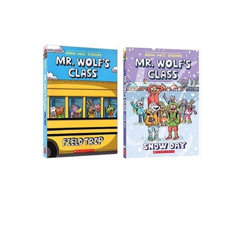 老狼先生的教室 2册合售 Mr Wolf's Class爆笑校园趣事全彩漫画绘本儿童文学狼老师的课堂故事英文原版_虎窝淘