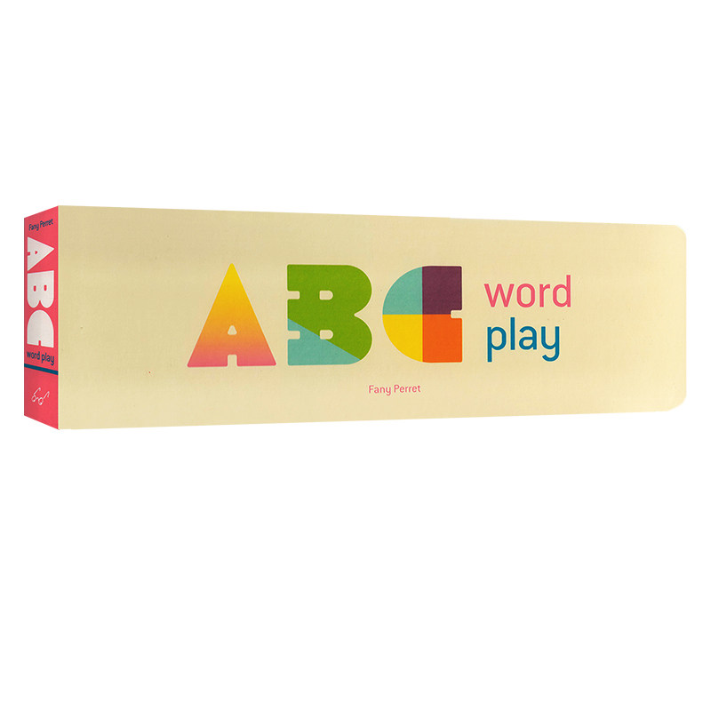 英文原版 ABC Word Play 霓虹ABC 厚纸板书 单词拼写组合 颜色线条比例绘本 26个字母可拆 Chronicle