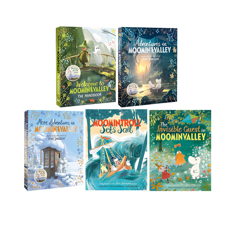 英文原版 Moominvalley 姆咪谷故事集 5册 安徒生儿童文学奖得主Tove Jansson 姆 芬兰著名童话小说绘本图画
