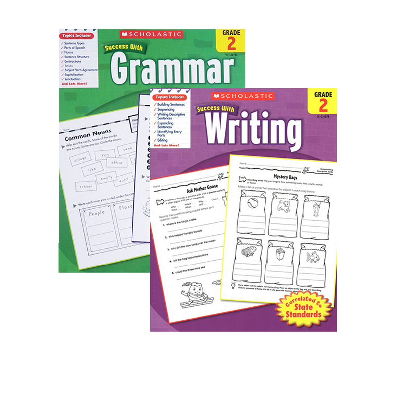 学乐成功系列 Scholastic Success Grade 2 二年级 2册套装 Reading/Writing/Grammar/ 阅读理解 写作 语法 - 图3