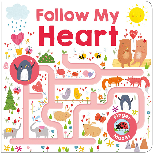 预售 英文原版 Maze Book: Follow My Heart 纸板手指洞洞迷宫书 儿童启蒙阅读 场景认知 亲子互动趣味游戏书 Roger Priddy - 图0