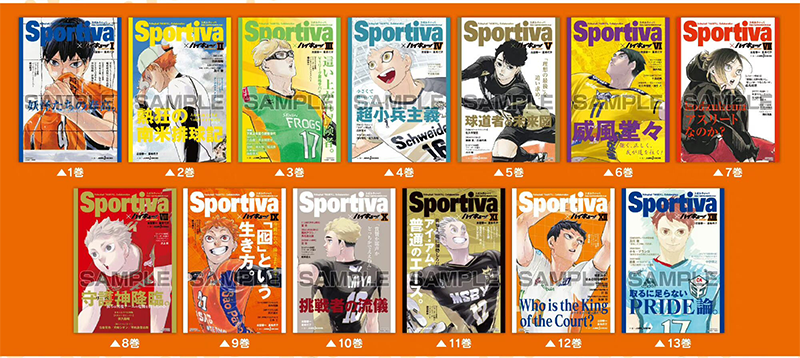 排球少年小说 Sportiva体育杂志风封面 1-13 13册 日文原版 ハイキュー!!ショーセツバン!! 『Sportiva』コラボ 雑誌風 集英社 - 图0