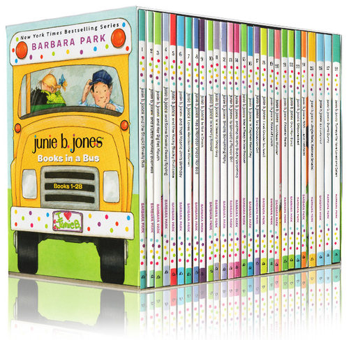朱尼琼斯校园日记 1-28册盒装 Junie B.Jones 芭芭拉儿童文学 Barbara Park 英文原版章节桥梁书 Books in a Bus - 图3