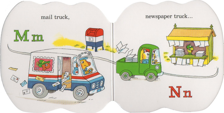 【自营】英文原版Richard Scarry Cars and Trucks from A to Z 小卡车字母纸板书 斯凯瑞 儿童入门英文版 儿童绘本 图画故事书 - 图2