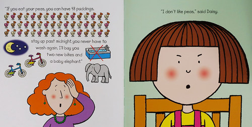 Daisy Eat Your Peas 吃豆子不挑食 廖彩杏吴敏兰书单 英文原版儿童绘本 Nick Sharratt 启蒙学习英文版 图画故事书 亲子互动 - 图1