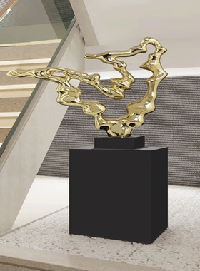 大型抽象电镀摆件大堂过道装饰