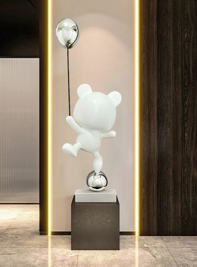 卡通气球熊大摆件现代网红雕塑