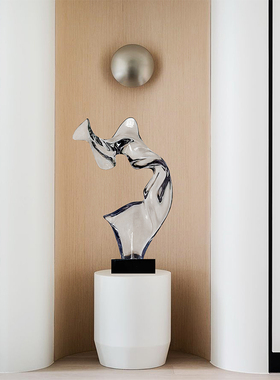 客厅雕塑摆件透明树脂轻奢艺术品
