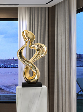 样板房客厅桌面摆件电视柜旁边现代轻奢酒店玄关装饰艺术雕塑摆设