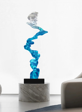 透明树脂抽象雕塑售楼处门厅柜装