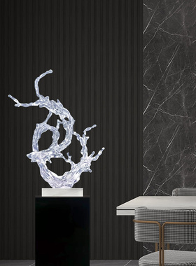 轻奢浪花摆件进口透明树脂艺术品
