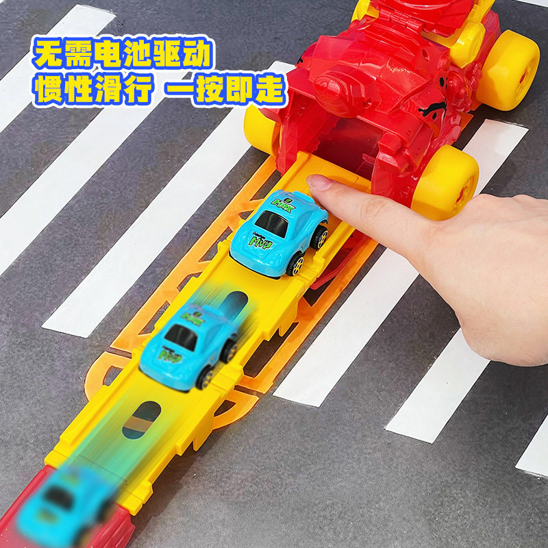 儿童恐龙弹射车回力惯性竞技霸龙小汽车折叠变形轨道男女孩玩具,淘宝优惠券,粉丝福利购,淘宝优惠卷