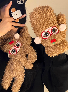 可爱毛绒连指手套保暖防寒