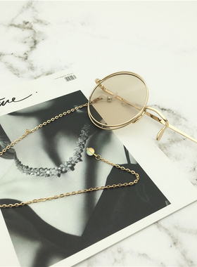 复古单片送同色眼镜链一条