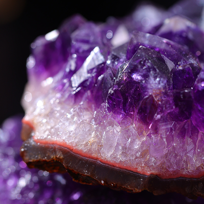 天然水晶原矿标本紫水晶晶簇摆件晶洞片紫晶块消磁摆件聚宝盆装饰 - 图2
