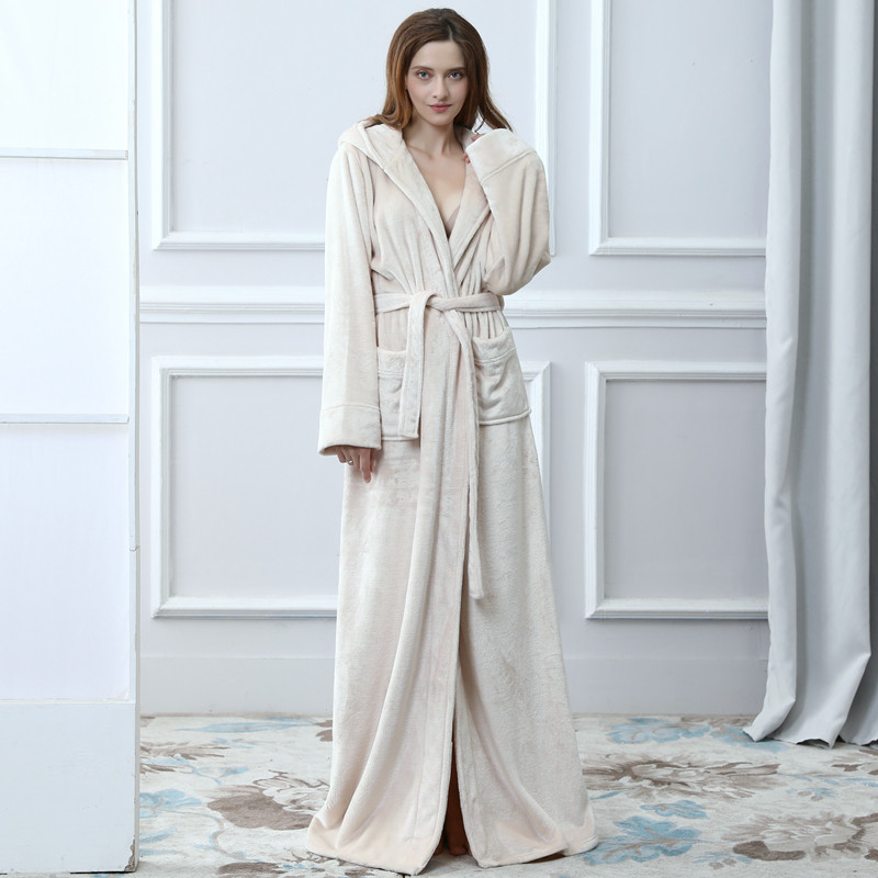睡袍女秋冬季超长到脚踝男士加厚加绒珊瑚绒睡衣加长款法兰绒浴袍,淘宝优惠券,粉丝福利购,淘宝优惠卷