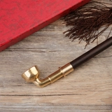 Старый стиль чистый медный сухой дым мешок для котла мужчина из сандалового дерева с твердым деревом с твердым деревом Длинной агат рот табак, дым с борьбой с табаком